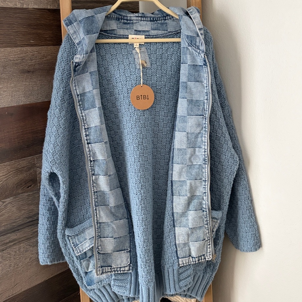 🆕 BiBi Hooded Knit Cardigan Jacket - Picture 3 of 6